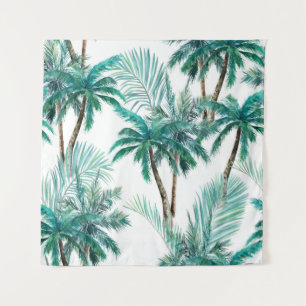 Tapete De Parede Palma Tropical: Padrão de Selva de Aquarela.