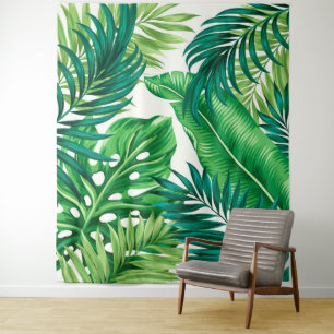 Tapete De Parede Palma Tropical Verde Folha Monstera