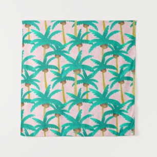 Tapete De Parede Palmas Tropicais: Padrão de Verão de Aquarela