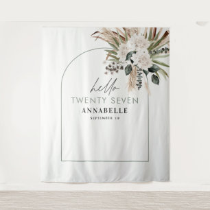 Tapete De Parede Pampas de aniversário eucalipto verde moderno