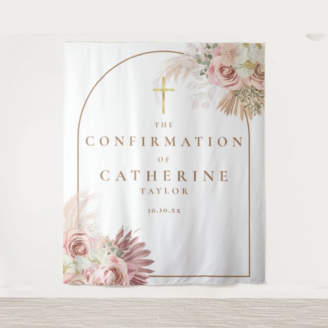 Tapete De Parede Pampas Grass Confirmation Photo Backdrop (Frente)