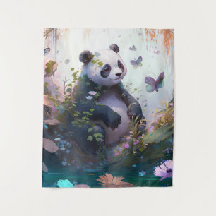 Tapete De Parede Panda Retrato Animal Pintando A Vida Selvagem Ao A