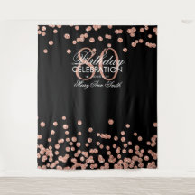 Pano de Fundo 80º Aniversário Rosa Dourado Preto C