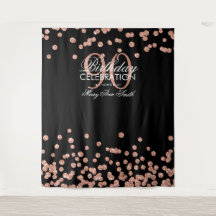 Pano de Fundo 90º Aniversário Rosa Dourado Preto C