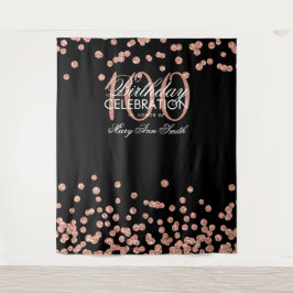 Tapete De Parede Pano de Fundo Aniversário de 100 anos Dourado Rosa
