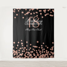 Pano de Fundo Aniversário de 18 anos Dourado Rosa 