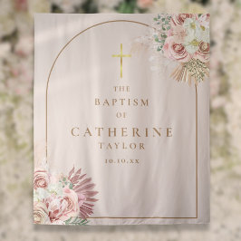 Tapete De Parede Pano de Fundo Arco de Grama Pampas Rosa Dourado Ba