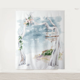 Tapete De Parede Pano de Fundo Arco de Madeira Flutuante Boho