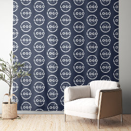 Tapete De Parede Pano de Fundo Azul com Logotipo Personalizado de E