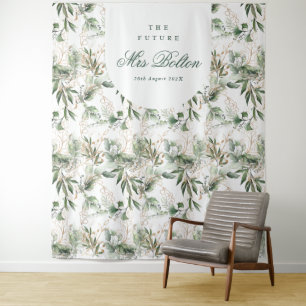 Tapete De Parede Pano de Fundo Boho de Eucalipto para Chá de Noiva
