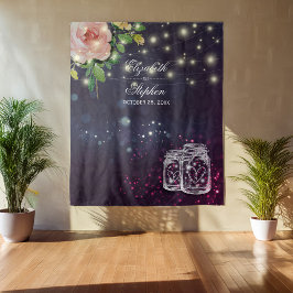 Tapete De Parede Pano de Fundo Chic Floral Mason Jar para Cabine de