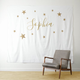 Tapete De Parede Pano de fundo com nome personalizado Estrelas Dour