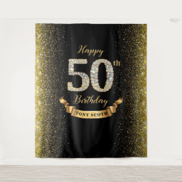 Tapete De Parede Pano de Fundo de 50º Aniversário Diamante Preto e 