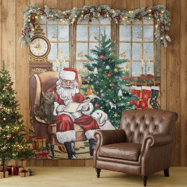 Tapete De Parede Pano de Fundo de Animais de Natal Aconchegante Pap