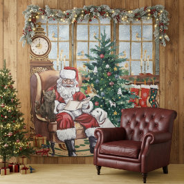 Tapete De Parede Pano de Fundo de Animais de Natal com Santas Antig