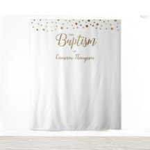 Pano de Fundo de Batismo de Confete Dourado Simple