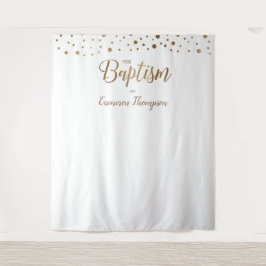 Tapete De Parede Pano de Fundo de Batismo de Confete Dourado Simple