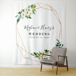 Tapete De Parede Pano de Fundo de Casamento Branco e Dourado, Adere