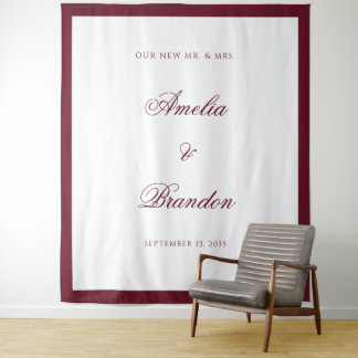 Tapete De Parede Pano de Fundo de Casamento com Borda Burgundy Prof