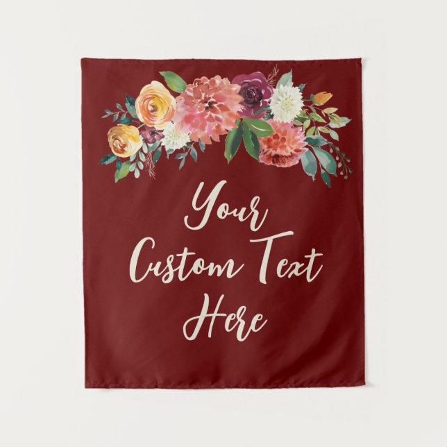 Tapete De Parede Pano de Fundo de Casamento com Floral Rústico de B (Frente)