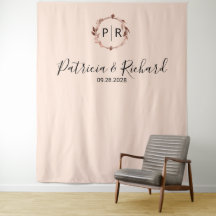 Pano de Fundo de Casamento com Folha Dourada Rosa 
