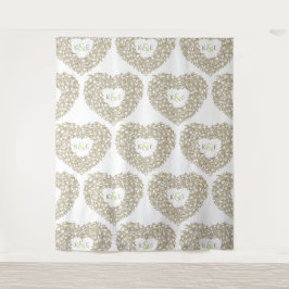 Tapete De Parede Pano de fundo de casamento com monograma de tulipa