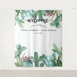 Tapete De Parede Pano de Fundo de Casamento de Cacto Suculento em A