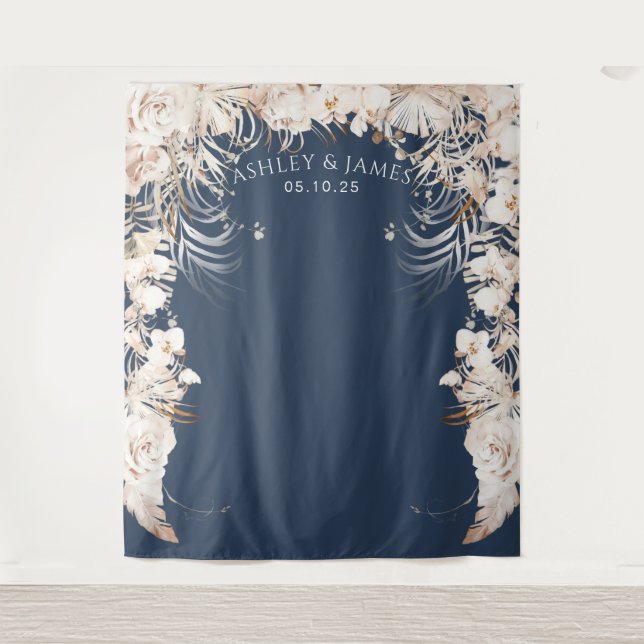 Tapete De Parede Pano de fundo de casamento de jardim floral botâni (Frente)