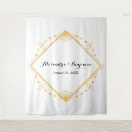 Tapete De Parede Pano de Fundo de Casamento Diamante Dourado Modern