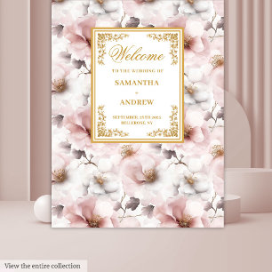 Tapete De Parede Pano de Fundo de Casamento Dourado Rosa Empoeirado