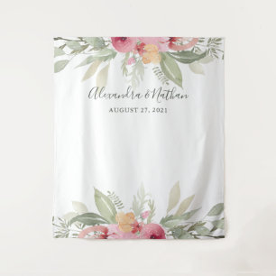 Tapete De Parede Pano de Fundo de Casamento Floral Rosa   Adereço d