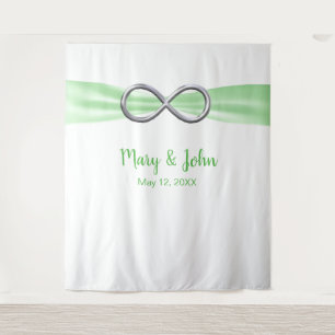 Tapete De Parede Pano de Fundo de Casamento Infinity Silver Ribbon