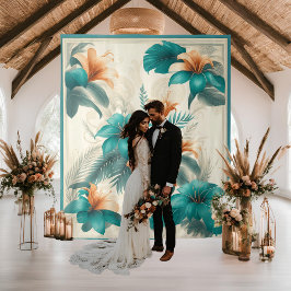 Tapete De Parede Pano de Fundo de Casamento Iridescente Tropical Le
