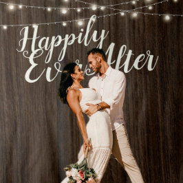 Tapete De Parede Pano de Fundo de Casamento Rustic Wood Happily Eve