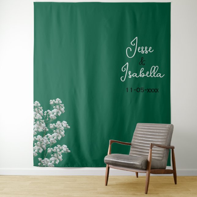 Tapete De Parede Pano de Fundo de Casamento Verde (In Situ)