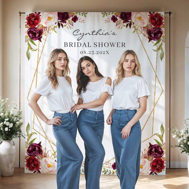 Tapete De Parede Pano de Fundo de Chuva de Noiva Geométrico Floral  (Criador carregado)