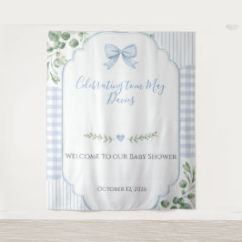 Tapete De Parede Pano de Fundo de Chuvinha de Gingham Azul para Chá