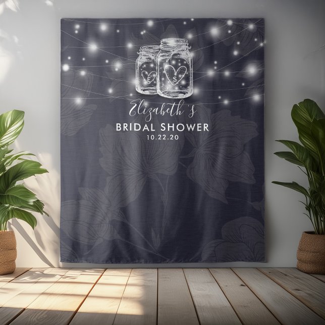 Tapete De Parede Pano de Fundo de Foto para Chá de Noiva com Luzes  (Criador carregado)