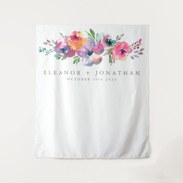 Tapete De Parede Pano de Fundo de Fotografia de Flor de Aquarela Bo (Frente)