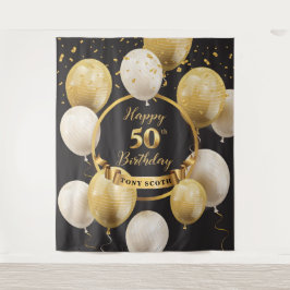 Tapete De Parede Pano de Fundo Dourado e Preto para 50º Aniversário