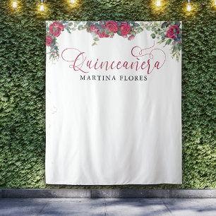 Tapete De Parede Pano de Fundo Elegante de Quinceanera com Rosa Ver