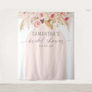 Tapete De Parede Pano de fundo floral boho arco moderno rosa com pa
