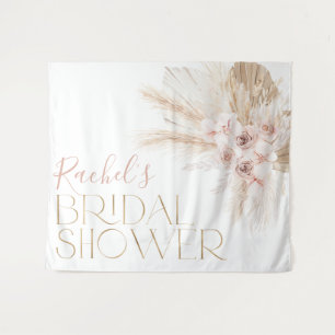 Tapete De Parede Pano de Fundo Floral Boho Rosa para Chá de Noiva