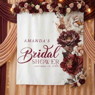 Tapete De Parede Pano de Fundo Floral Burgundy Mal-humorado para Ch