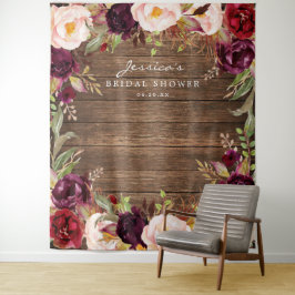 Tapete De Parede Pano de Fundo Floral Burgundy Marsala para Chá de