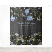 Pano de Fundo Floral Casamento Hibisco Azul Andori