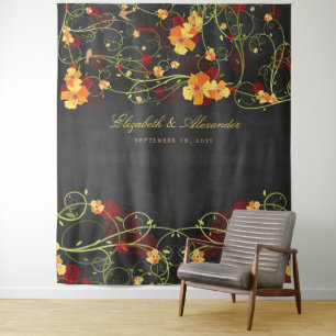 Tapete De Parede Pano de Fundo Floral de Casamento com Hibiscos Ama