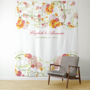 Tapete De Parede Pano de Fundo Floral de Casamento com Hibiscos Ama