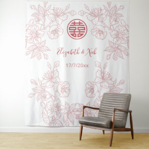 Tapete De Parede Pano de Fundo Floral Rosa Empoeirado para Casament
