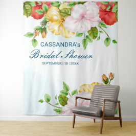 Tapete De Parede Pano de Fundo Floral Tropical de Hibisco para Casa